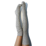 Zingj Style Autumn And Winter Fashion Twist Pure Color Stockings Knitting Over The Knee Pile Pile Socks For