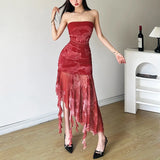 Spring 2024 New Women's Clothing New Chinese Irregular Slings Open Year-War Robe