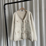 Light Luxury Sweater Cardigan Girl Knitted Cardigan Thick Soft Imitation Marina