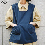 Women Japanese Style Spring Kawaii High Street Student Causal All-match Harajuku Fashionable Loose Mujer Sleeveless