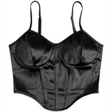 Zingj Satin Show Chest Bundle Waist Sexy Sling Show Back Vest Female Summer Small Top