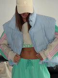 Color Lunch Break Bread Cotton Clothes High-End Zipper Cardigan Warm Fashion Hot Single Vest Sleeveless