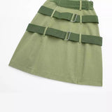 Spring Style Tooling Belt Vest Skirt Short Dress