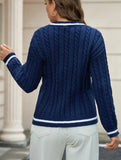And Winter Knitted Temperament V-Neck Sweater Fashion Loose Jasmine Cloth