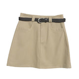 Shooting Kin Color High-Rise Thin Bag Hip Skirt 2025 New Hundred With Belt A Short Skirt
