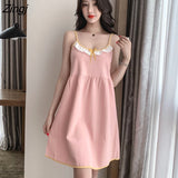 Women Chic Fashion Korean Style Home Soft Sleepwear Cute Sweet Elegant Sexy Casual Sleeveless Thin Summer New