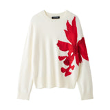 2025 Golden Saddled Flower Collidered T-Wedley Sweater Women's