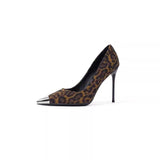 Head Leopard Fine Heel Temperament High Heel Women 2025 Autumn And Winter New Small Design Light-Slip Single