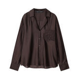 New Fashion Temperament Women's Embroidered Pocket Shirt