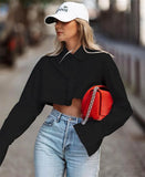 Women's Clothing 2025 Summer New Thin Top Long-Sleeved Short Design To Feel The Belly White Shirt