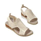 Flying Breathable Heel Sandals Women Wear Net Cloth Fish Mouth Thick Bottom Beach Cool Slippers
