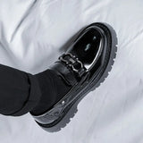 Of 2025 New Youth Round Head Big Head Low Heel Set Foot Fashion Casual Daily Paint Leather Shoes