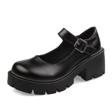 Jane Students College Wind Single Shoes Women 2025 Spring Autumn New One Word Buckle British Wind Small Leather Shoes