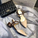 Summer New Women's Fairies Coarse Heel One-Word With The Back Of The Air Cool Evening Shoes Single