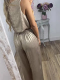 Women's Vest Trousers High-Waisted Casual Suit Two Sets Of Gold Women