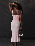 Dopamine Wears Hottie Sling Pink Dress Female Feeld Back To The Long Dress Dress Of The Fish