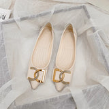 And Summer Sharp Flat Sole Single Shoes Women's Water Drill Leisure Soft-Soled Working Shoes Bean Shoes Lefu Shoes Tide Large