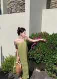 Zingj Halter Dress Summer 2023 New Long Temperament Loose Inside The Pleated