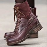 Women's Boots 202 Autumn And Winter Side With The Middle And Wearing Low-Heeling Boots 41-43 British Wind Martin