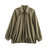 Explosion Women's Loose-Fitting Fashion Long-Sleeved Collar Bomber Jacket