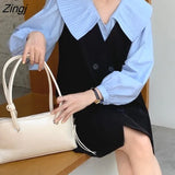 Blouses Women Korean Style Long Sleeves Shirts Elegant Vintage Peter Pan Collar Tops All-match Streetwear Female