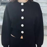 Women's INS Explosion Grand Buckle Knitted Coat Mini-Skirt