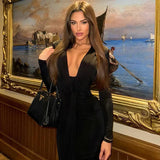 Pleated Tassel Long Sleeve Maxi Dress- Outfit