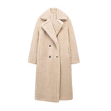 Autumn And Winter New Women's Big Collar Plus Thick Lamb Hair Grip Velvet Super