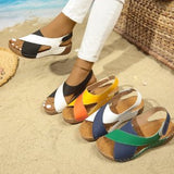 Bottom Color Roman Sandals Women's Pine Cake Bottom Magic Sticker Beach Cool Slippers