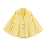 Summer Linen-Mixed Wide-Sleeved Shirt