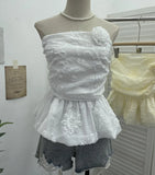 Bud Ponp-Upple Sling Vest With Three-Dimensional Flowers Shoulder-To-Heart Thai Top