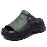 Cowflin Retro Hand-Made Leather-Bottomed Slippers Women's New Summer Wear Light-Discreed Cool