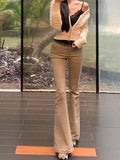 Ucka-Colored Micro-Tight Jeans Women's Spring High-Waist Niche Fashion Drag-And-Thall Thighs