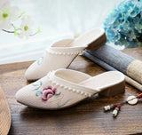 Zingj Sweet Fashion Lady Embroidered Cloth Shoes Bag Toe Slippers Wear Sandals New Summer
