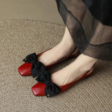 Red Fashion Bag Head Sandals Women 2025 New Square Temperament Low Heel Single Shoes Niche Flat