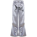 Street Trendy Dark Print Bump Color Low-Rise Loose Straight Straight-Barry Trousers 2025