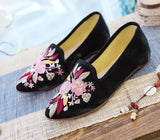 Zingj Single Shoes Cotton Shoes Pointed Shoes Muller Shoes Fashion National Style Women's Single Shoes Embroidered Cloth