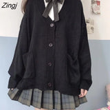 Women Solid Autumn Harajuku Loose Sweaters Student Preppy Sweet Girl Cute Knitwear New All-match Soft Hot Sale