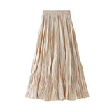 Folded Skirt Half Skirt Autumn And Winter Girl A Word Long With Sweater Winter Skirt Wrinkled Winter Skirt