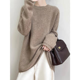 Thicker And Increase Imitation Water Marinade Sweater Women 2025 New Autumn And Winter Round Collar Collar Tiling Lazy Wind Long-Sleeved Knitting