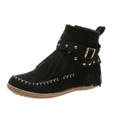 Suping Bottom Short Boots Women 2025 Autumn And Winter Rivet Belt Buckle Martin Boots Velvet Leisure