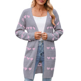 And Winter New Valentine's Day V Word Love Lasce Knitted Cardigan Coat Sweater