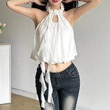 2024 Summer New Women's Clothing Niche Design Feeling Hanging Back Wave Decoration Small