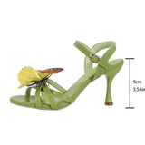 Decoration After The Ankle With A Buckle With Round Head Fine High Heel Sandals Large Size Fashion Sandals