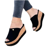 New Slope And Fish Mouth Slippers Women Thick Letter And Waterproof Table 43 Large Size Cold Slippers