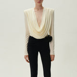 And South Korea Casual Simple Wind Top 2025 Autumn New Fashion Collar Shoulder Drawer Slimming Shirt