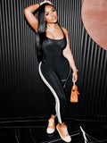 Summer Casual Sporty Jumpsuits Women Sleeveless Spaghetti Strap Backless One Piece Playsuit Lady Streetwear