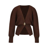 Women's Explosive Minimalist Fashion V-Neck Button Knitted