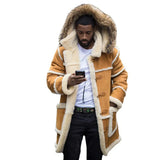 Men's Bag Youth Solid Color Splicing Casual Repair Hooded Winter