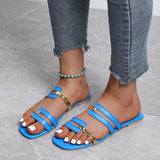 Summer New Women's Shoes Sand Slippers Large-Size Bright-Faced Flat-Bottomed Women's Slippers